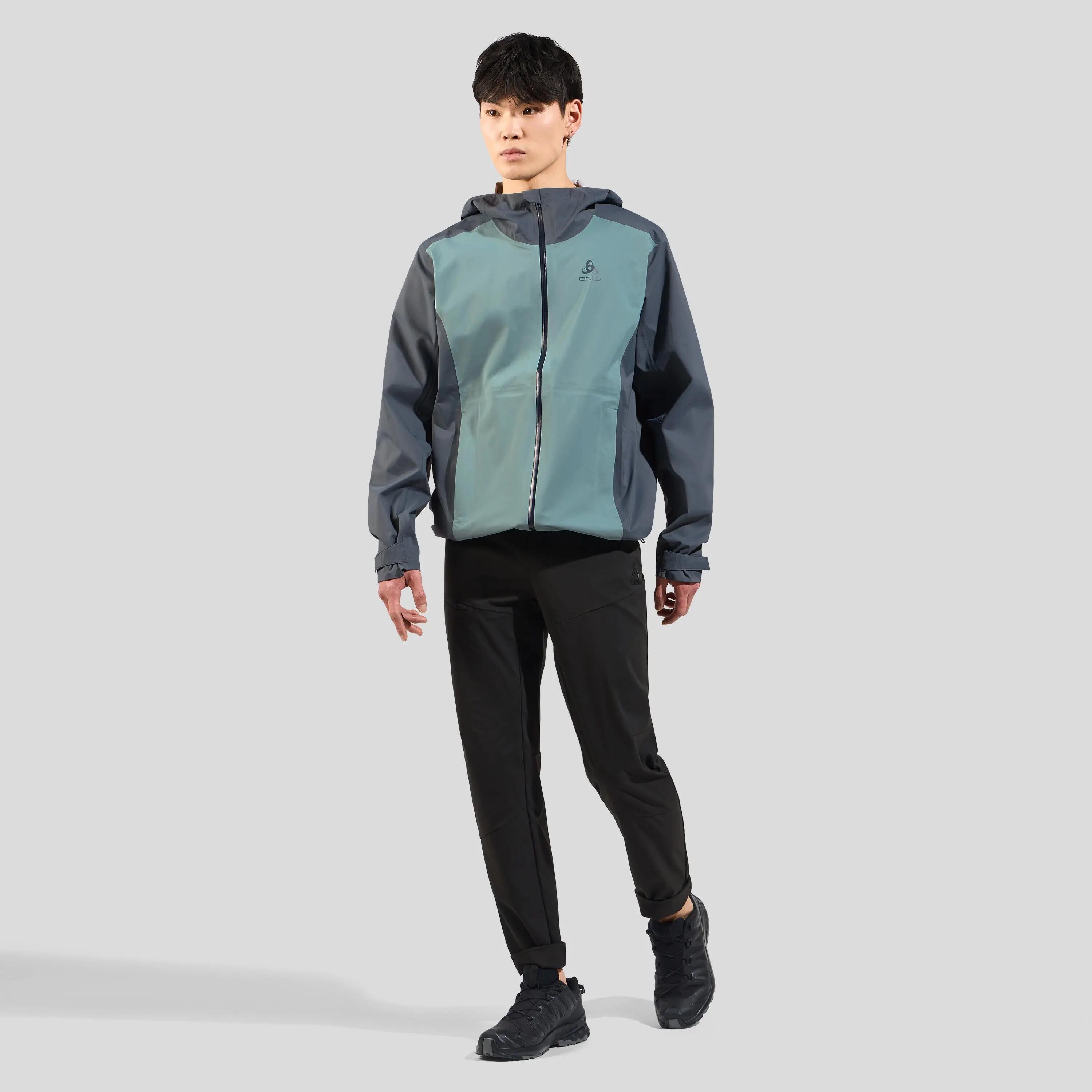 Veste imperméable Odlo Aegis 2.5L Gris/Vert 6/8