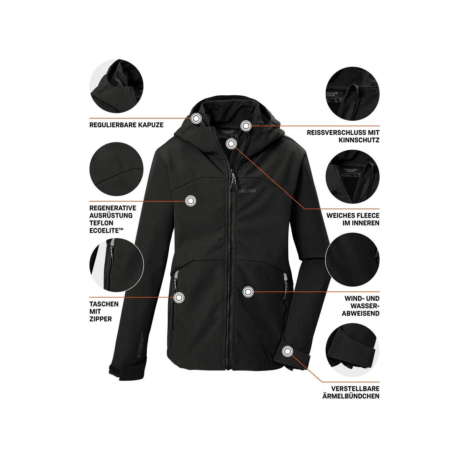 Killtec Softshelljacke Kinder mit Kapuze 5/5