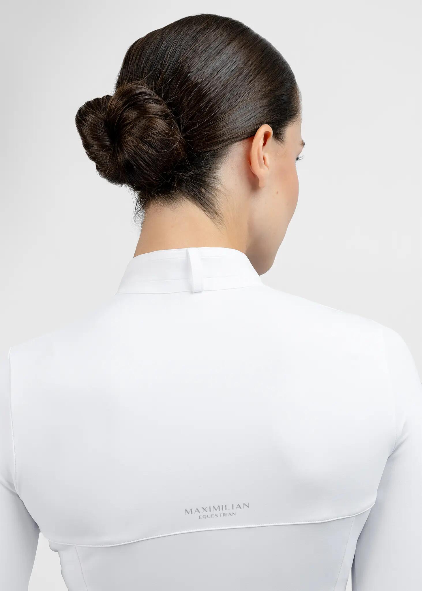 Camisa de Concurso Manga Larga Mujer Equitación Maximilian Era Blanco 7/8