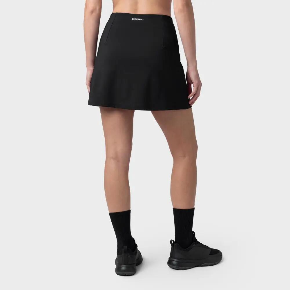 Women Padel 's high-rise skort Bunt-W Black Black 6/7