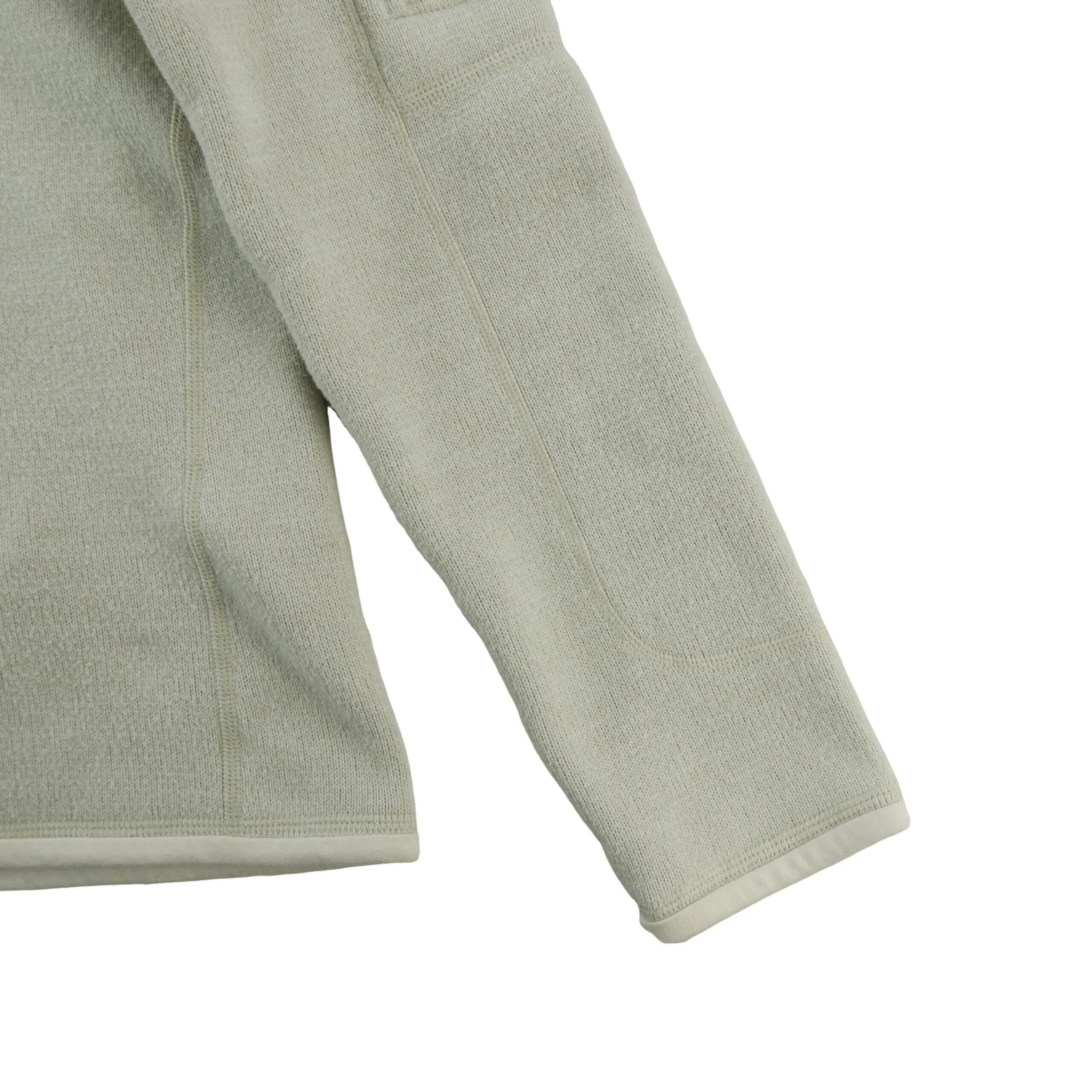 Pile donna beige 1/4 zip con tasca sulla manica 4/9