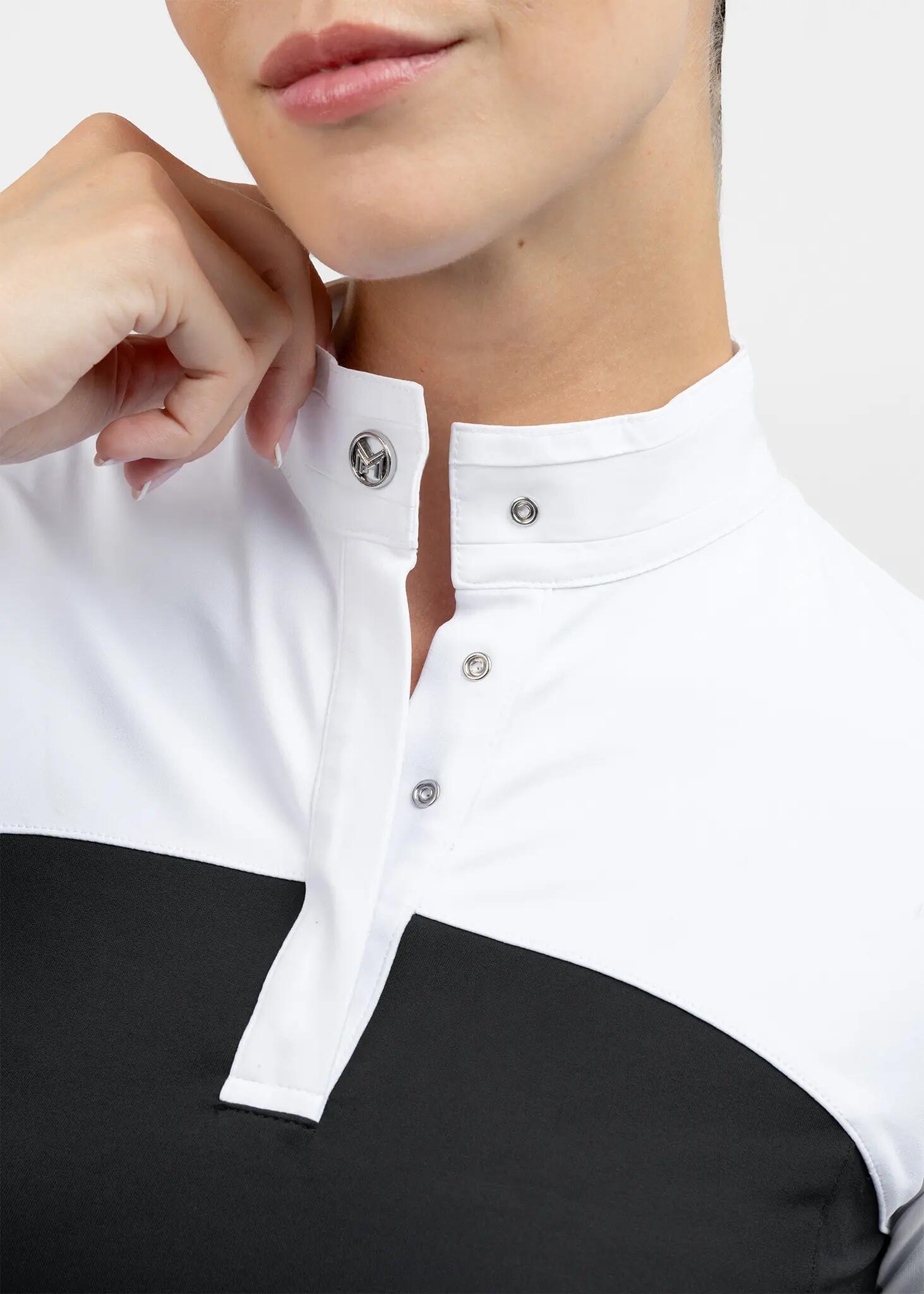 Camisa de Concurso Manga Larga Mujer Equitación Maximilian Era Negro 5/8