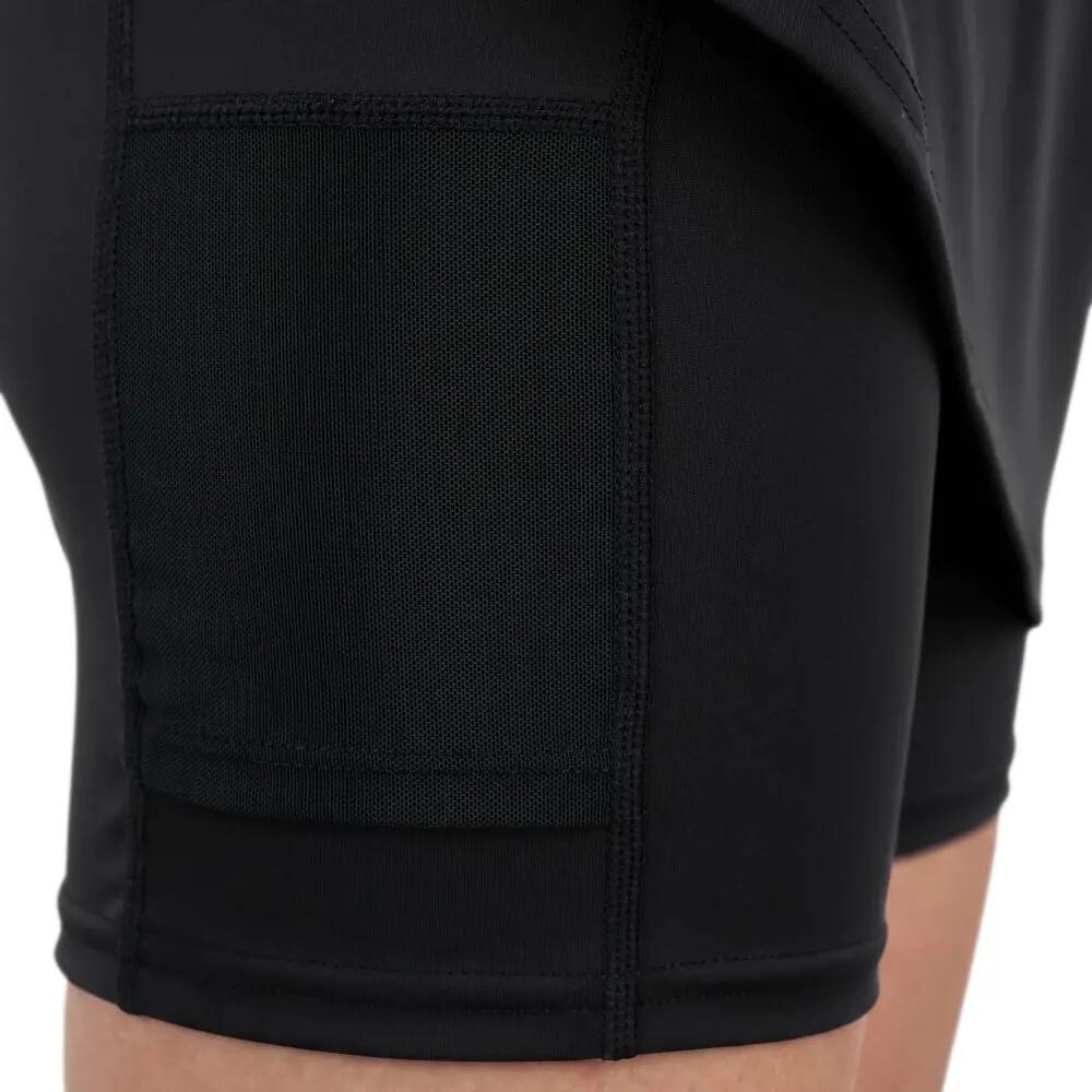 Women Padel 's high-rise skort Bunt-W Black Black 4/7