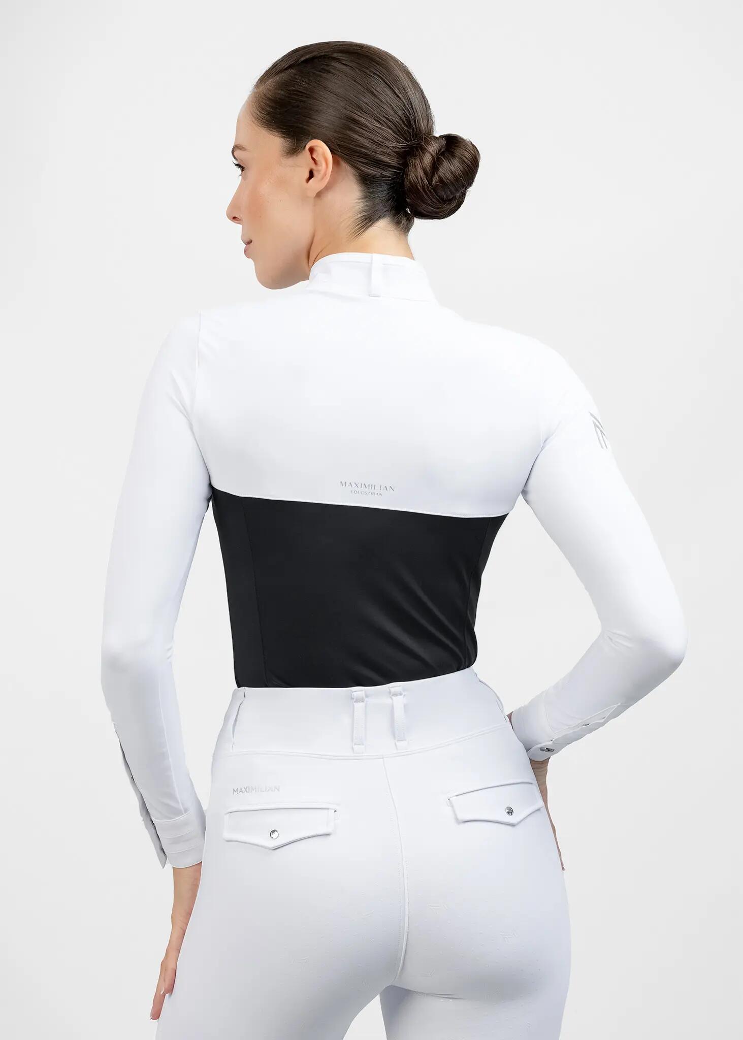 Camisa de Concurso Manga Larga Mujer Equitación Maximilian Era Negro 4/8