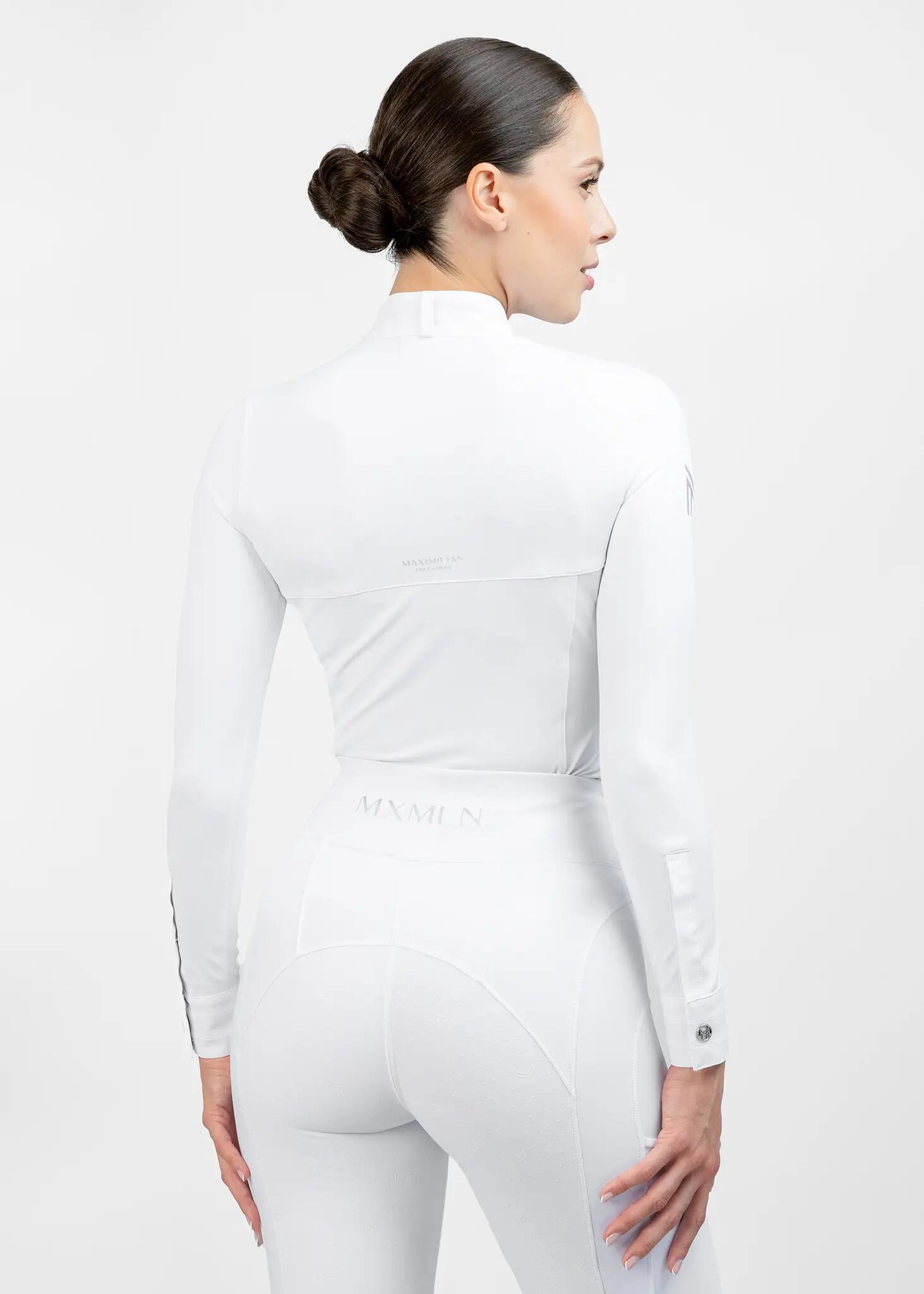 Camisa de Concurso Manga Larga Mujer Equitación Maximilian Era Blanco 4/8