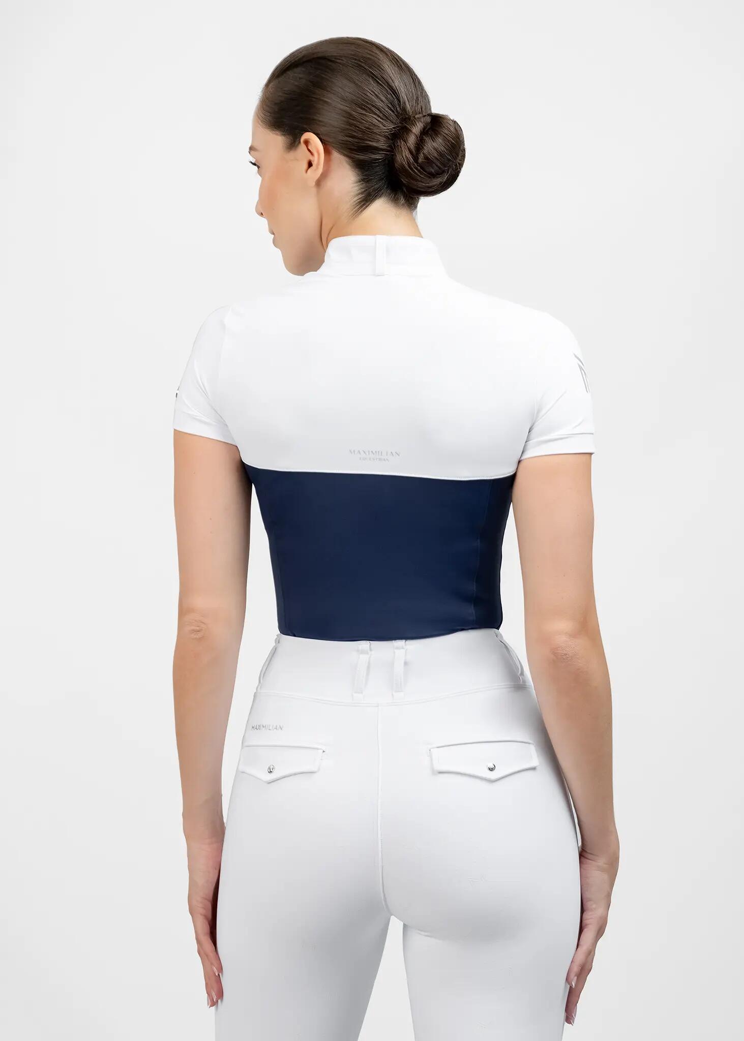 Camisa de Concurso Manga Corta Mujer Equitación Maximilian Era Marino 4/8