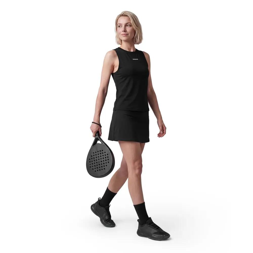 Women Padel 's high-rise skort Bunt-W Black Black 3/7