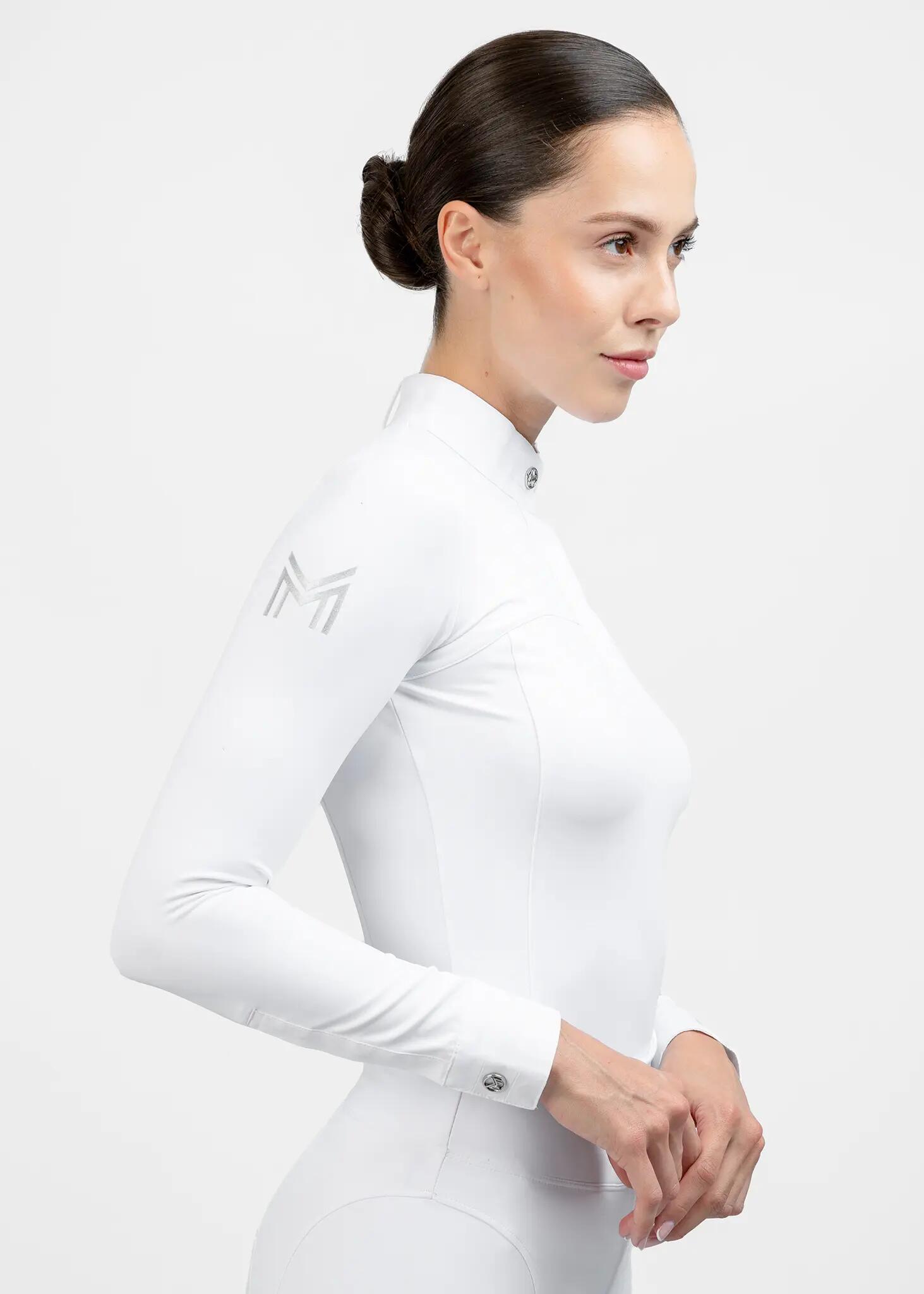 Camisa de Concurso Manga Larga Mujer Equitación Maximilian Era Blanco 2/8