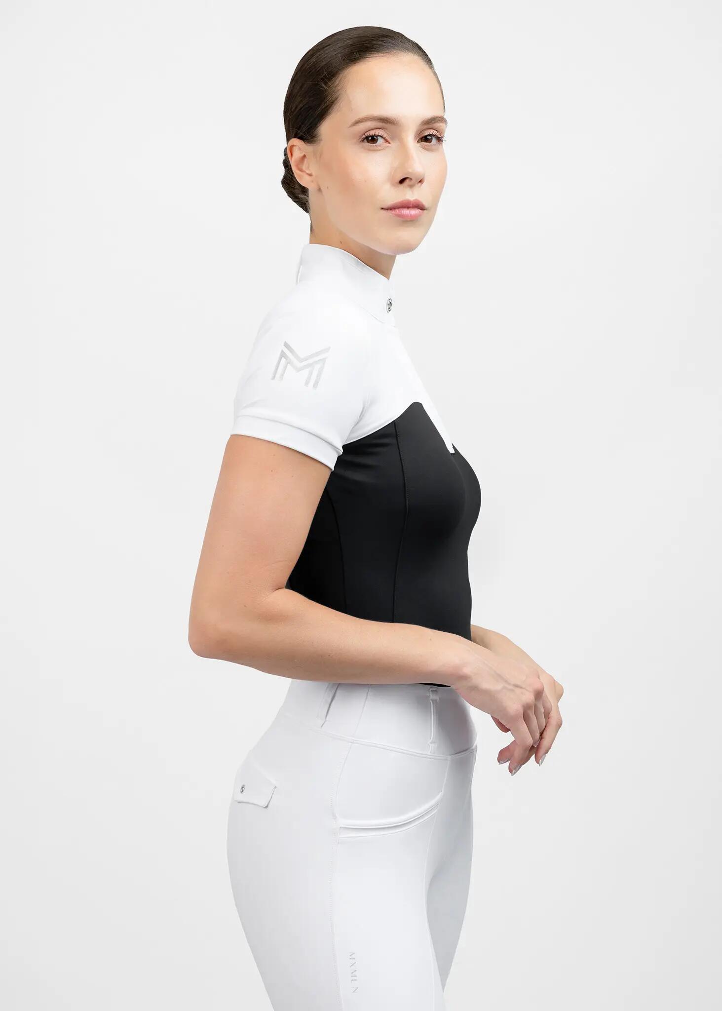 Camisa de Concurso Manga Corta Mujer Equitación Maximilian Era Negro 2/8