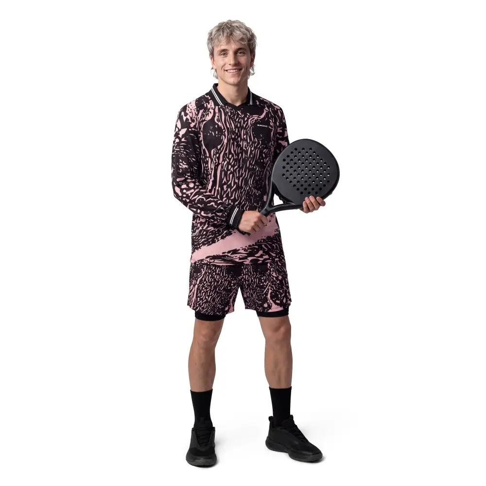 Polo de padel manches longues homme Hawk Ripple Noir 3/8