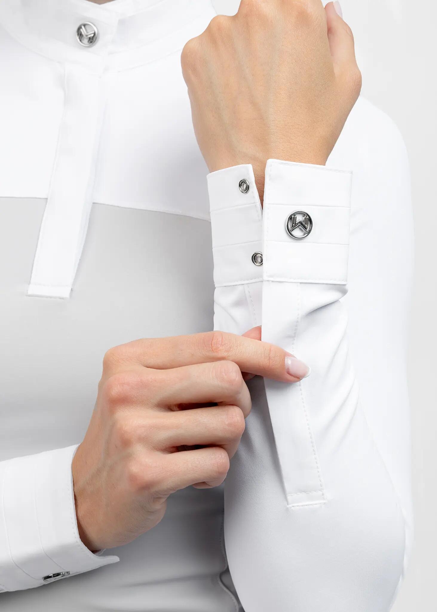 Camisa de Concurso Manga Larga Mujer Equitación Maximilian Era Glacial 6/8