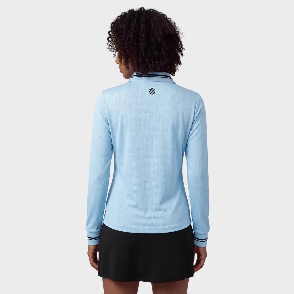 Dames Padel polo met lange mouwen Hawk-W Light Blue Lichtblauw 6/8