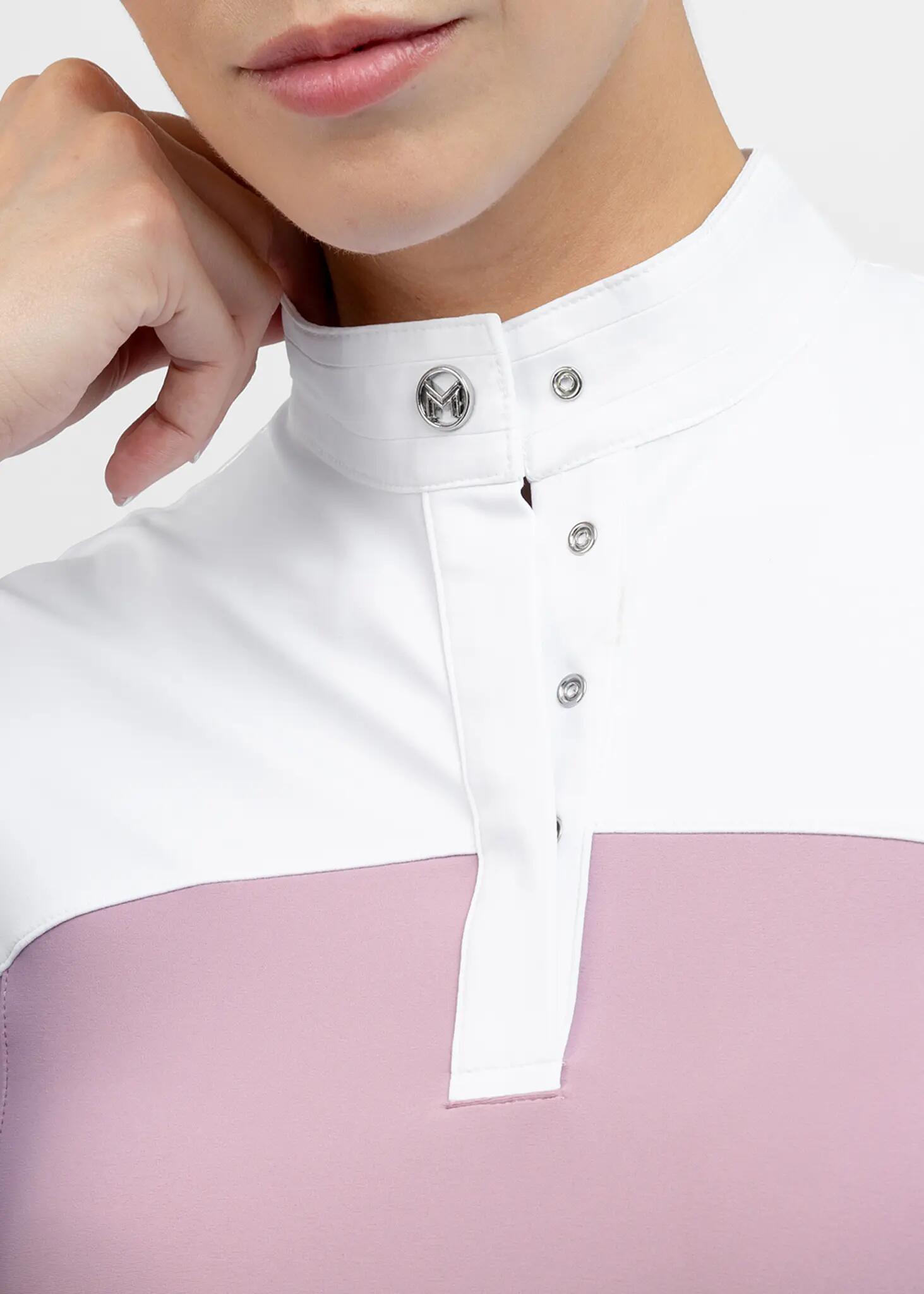 Camisa de Concurso Manga Corta Mujer Equitación Maximilian Era Malva 5/8