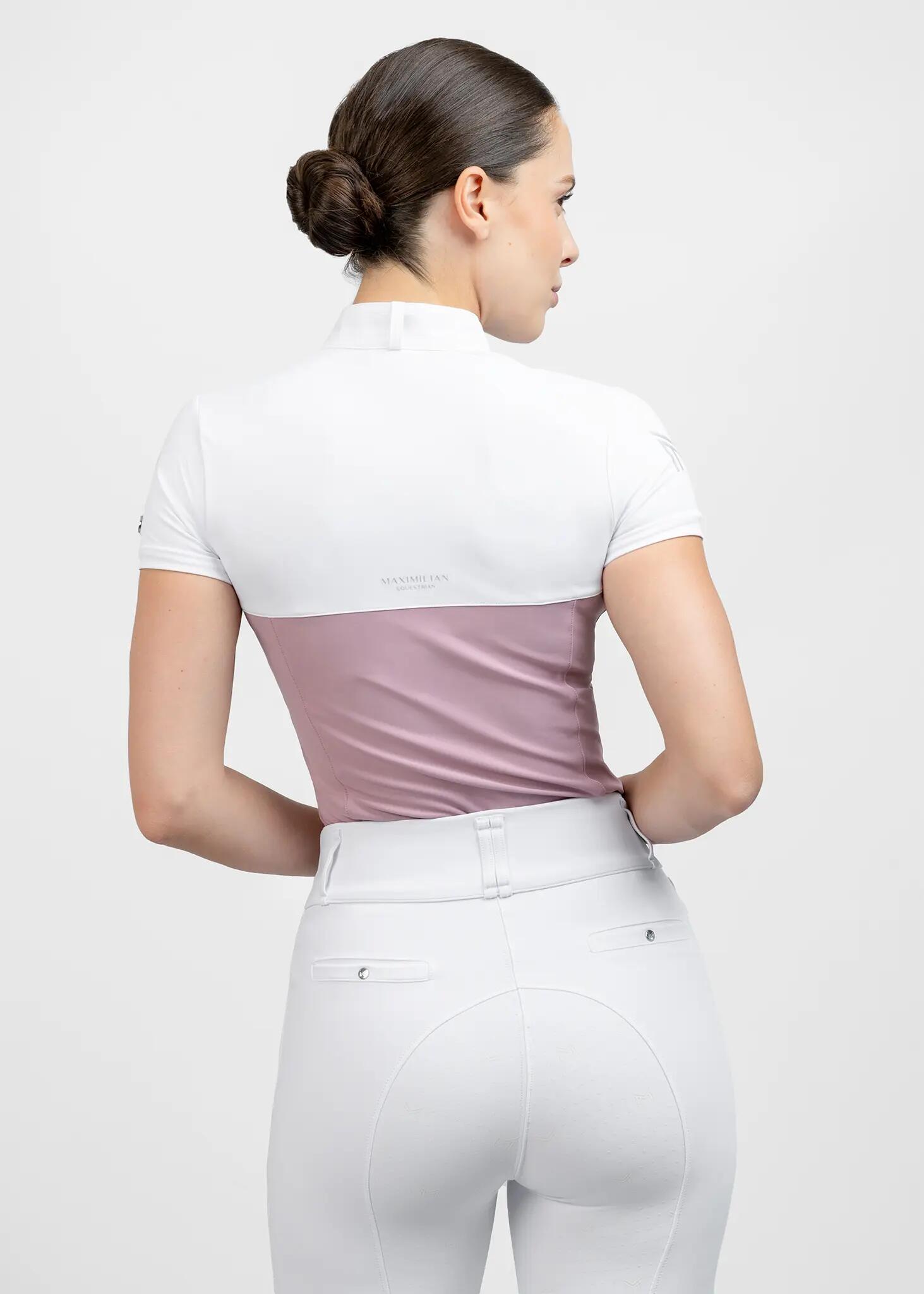 Camisa de Concurso Manga Corta Mujer Equitación Maximilian Era Malva 4/8