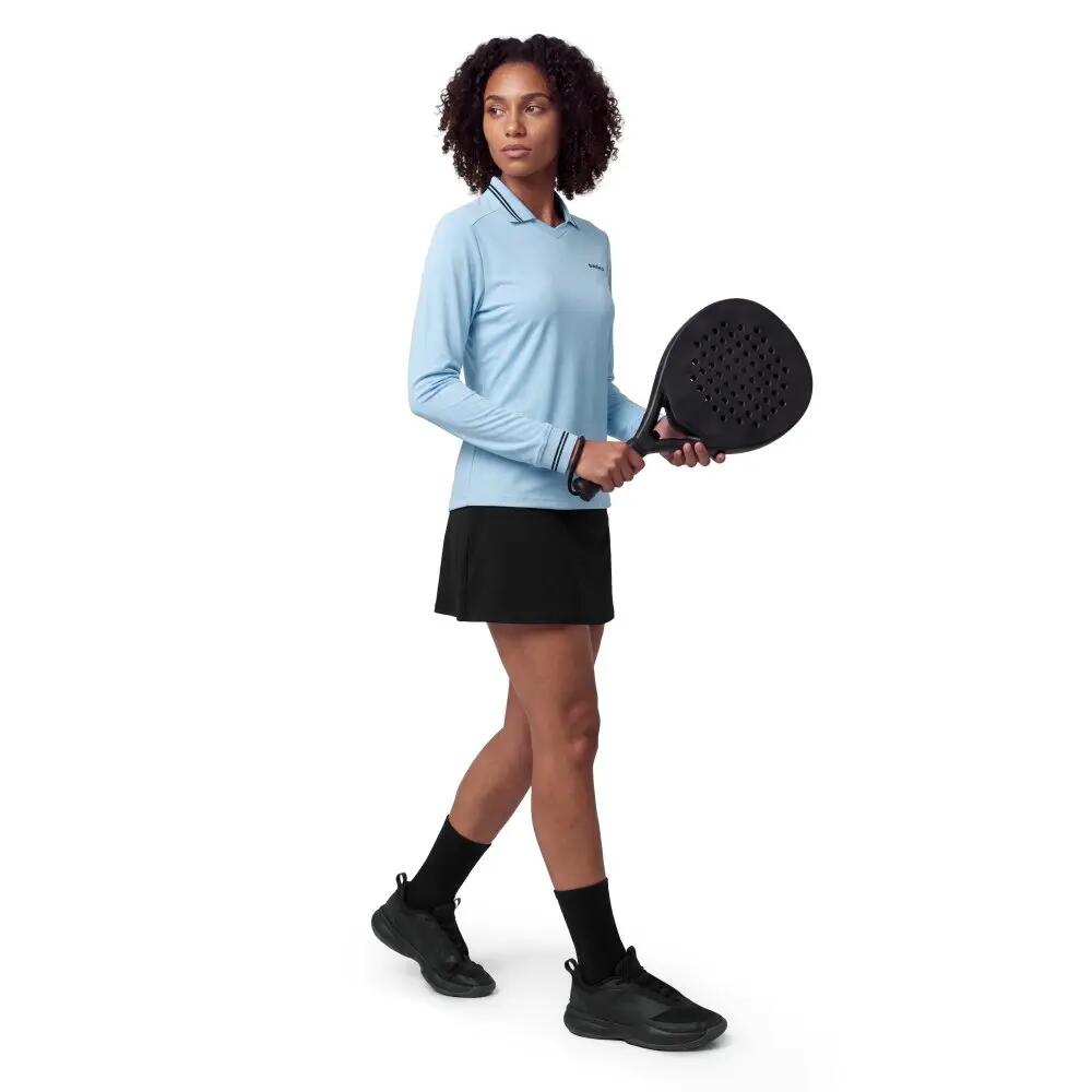 Dames Padel polo met lange mouwen Hawk-W Light Blue Lichtblauw 3/8