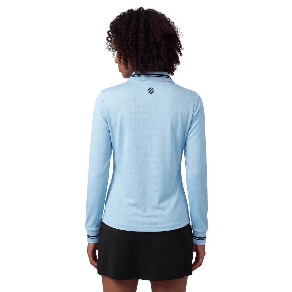 Dames Padel polo met lange mouwen Hawk-W Light Blue Lichtblauw 2/8
