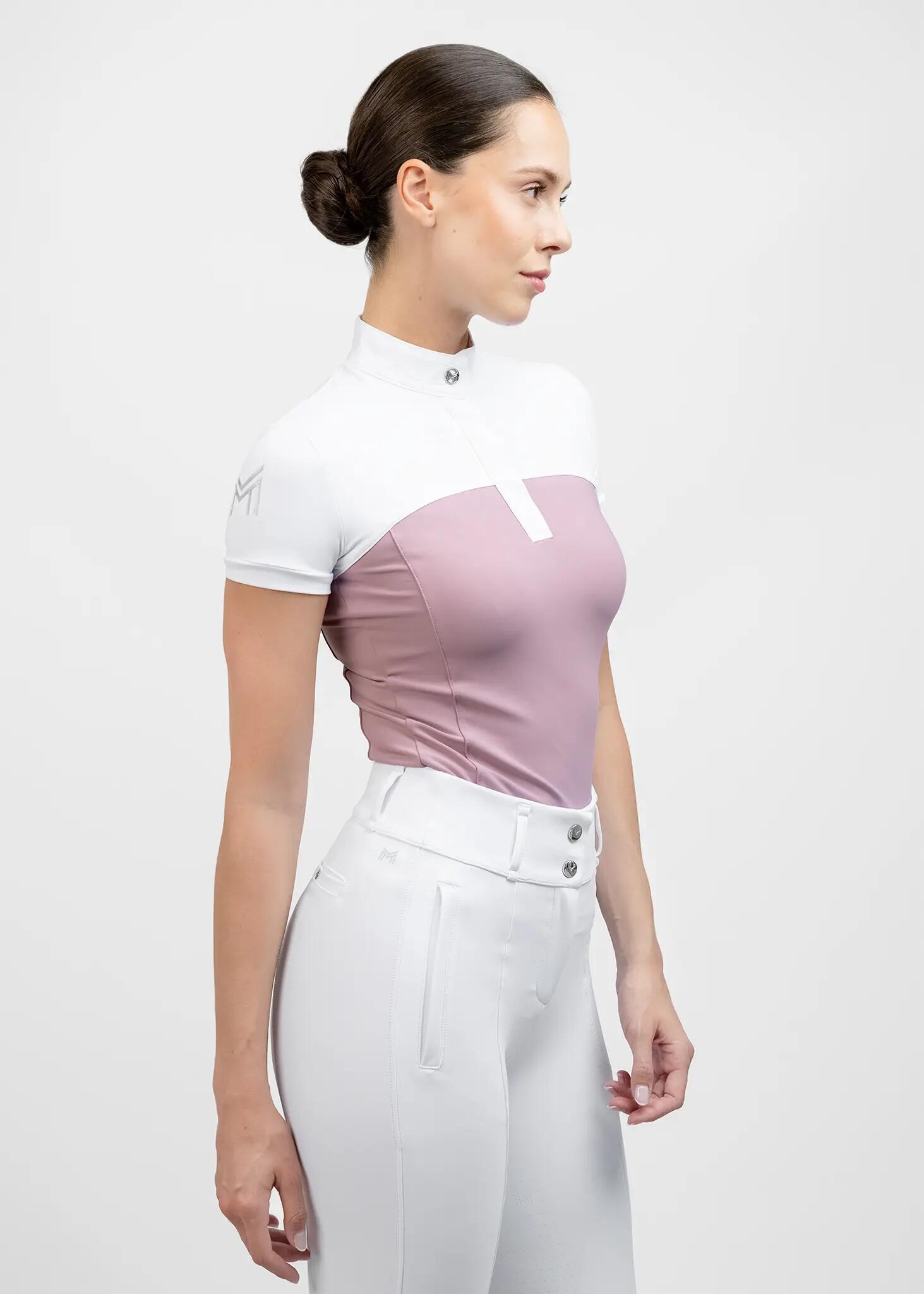 Camisa de Concurso Manga Corta Mujer Equitación Maximilian Era Malva 2/8