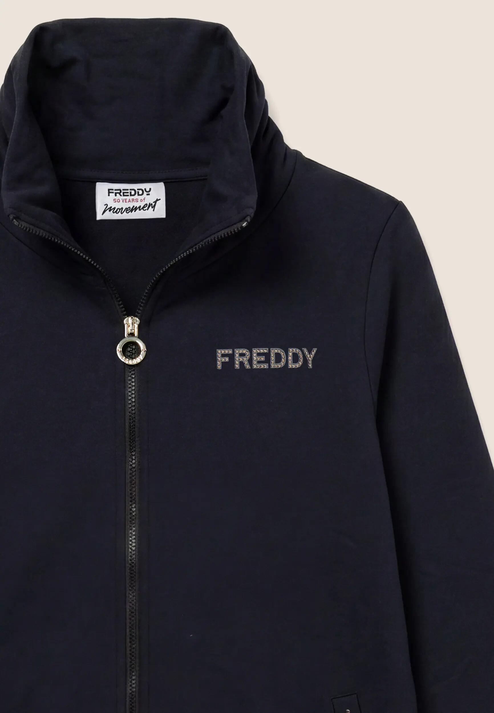 Sudadera regular de mujer con cremallera y cuello alto fruncido 6/6