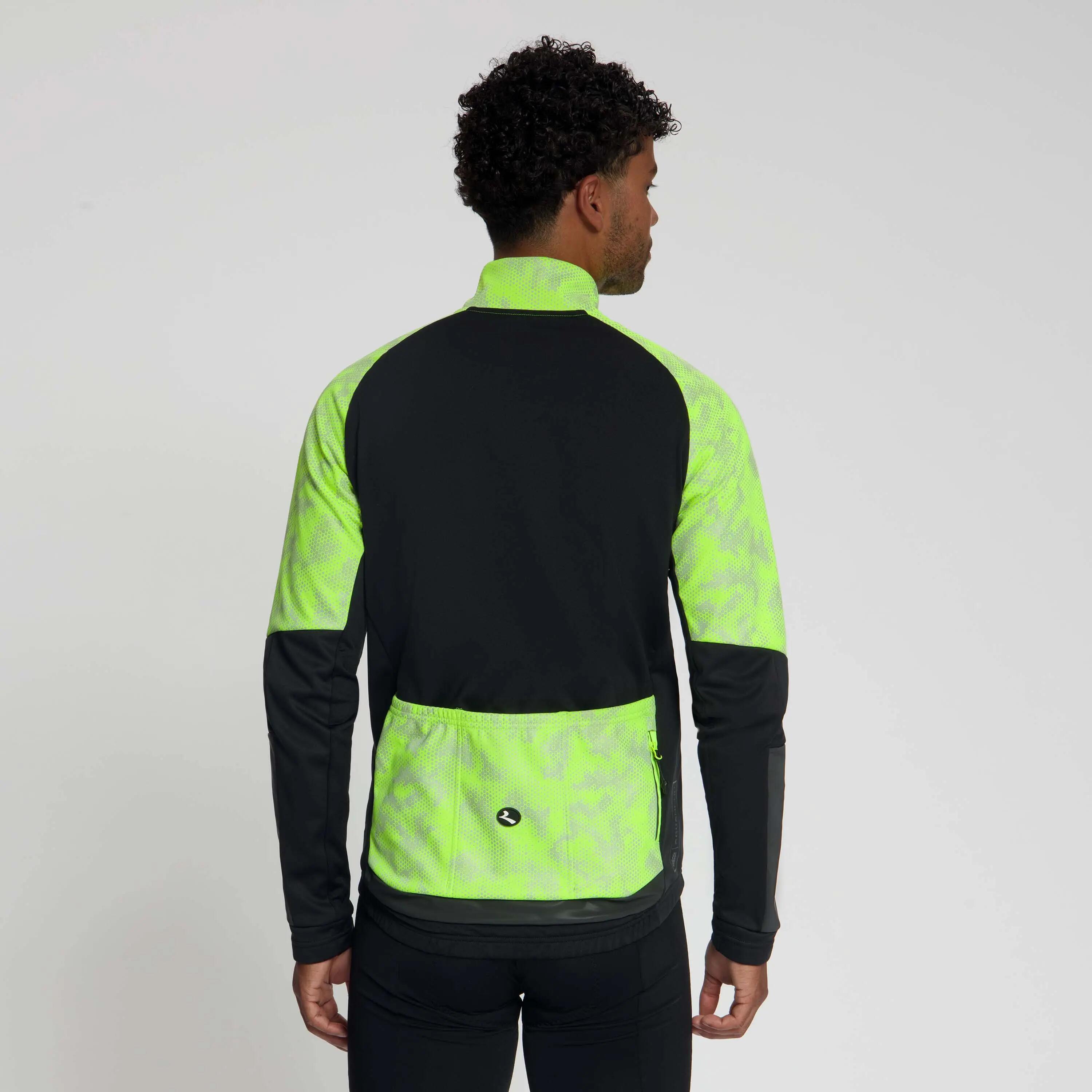 Winterjacke Rennrad Essential HI VIS II Herren Neongelb 3/8