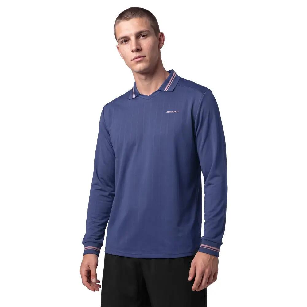 Heren Padel polo met lange mouwen Hawk Blue Blauw 1/8