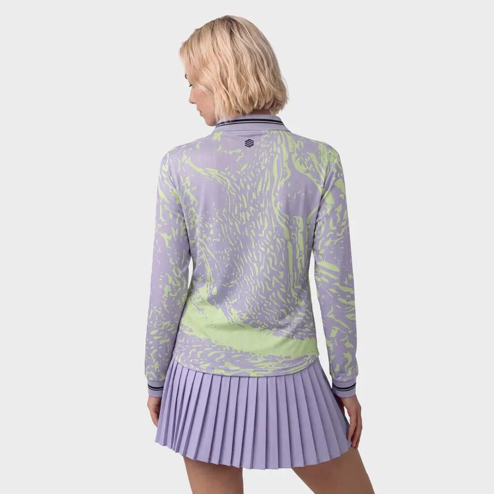 Women Padel ’s long-sleeve polo shirt Hawk-W Earthline Lavender 6/8