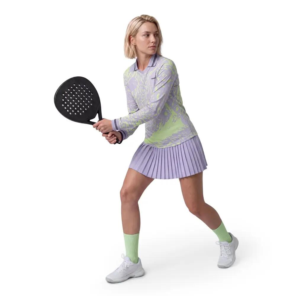 Women Padel ’s long-sleeve polo shirt Hawk-W Earthline Lavender 3/8