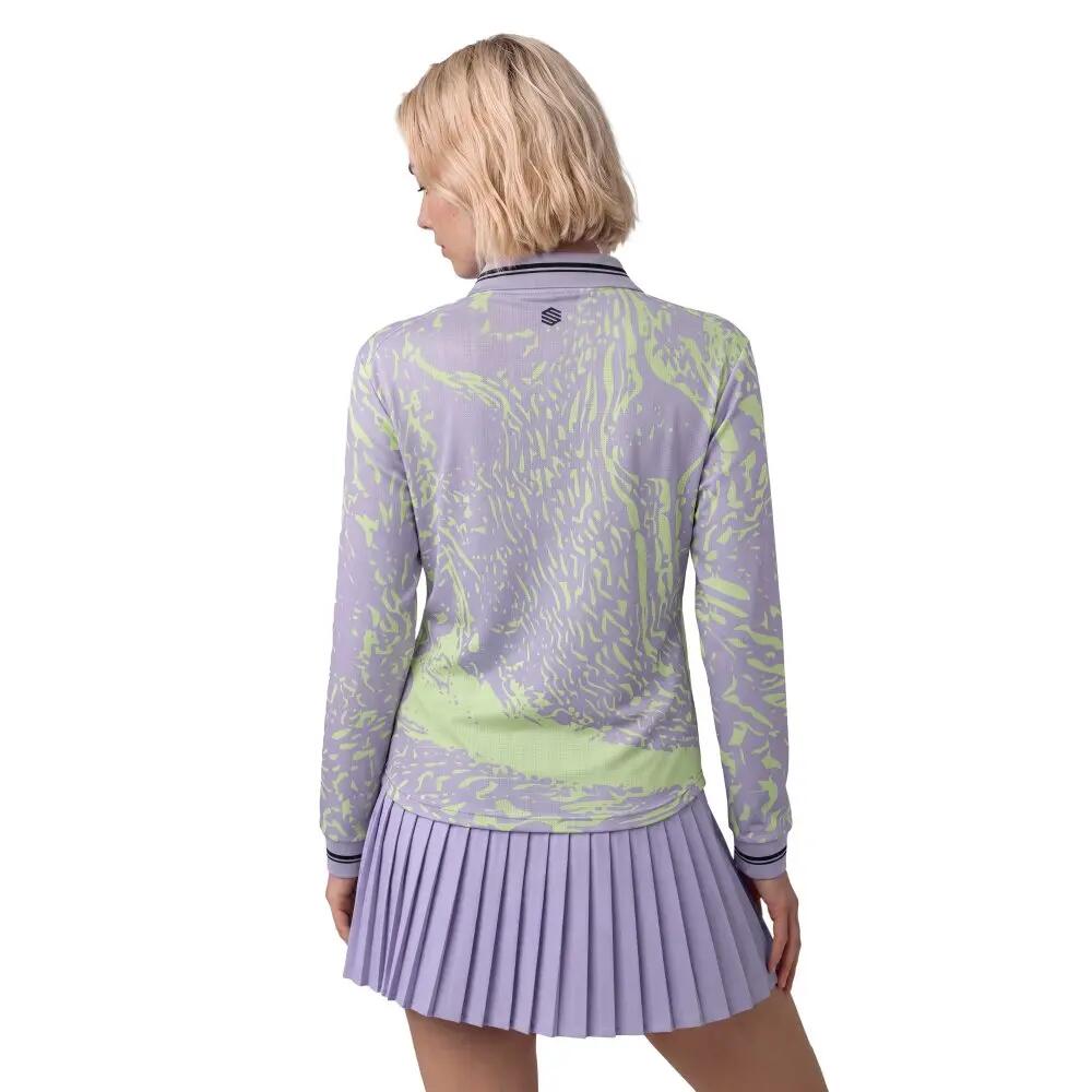 Women Padel ’s long-sleeve polo shirt Hawk-W Earthline Lavender 2/8