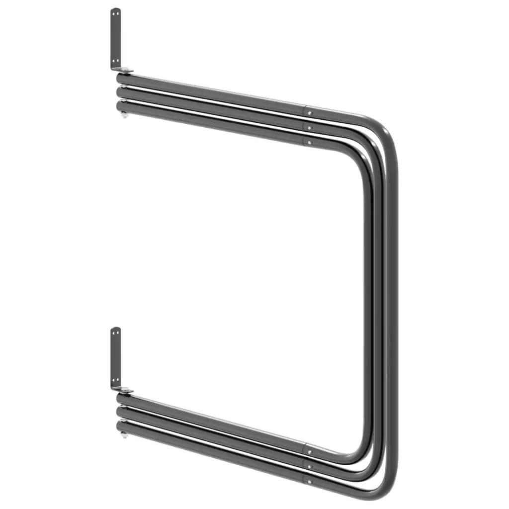 Support de séchage cheval vidaXL 3 bras pivotants en fer noir 2/3