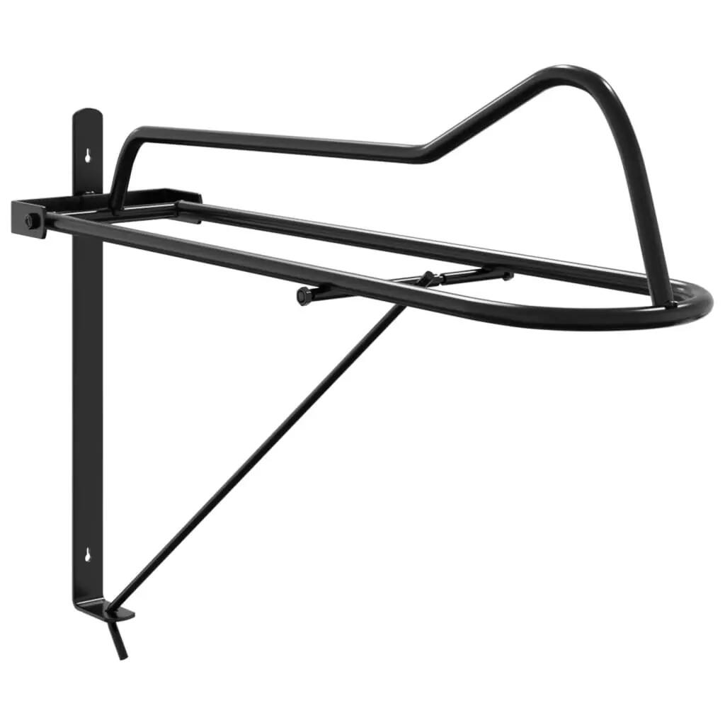 Vidaxl Saddle Rack pliable Mur-Fer Mount Black 2/3