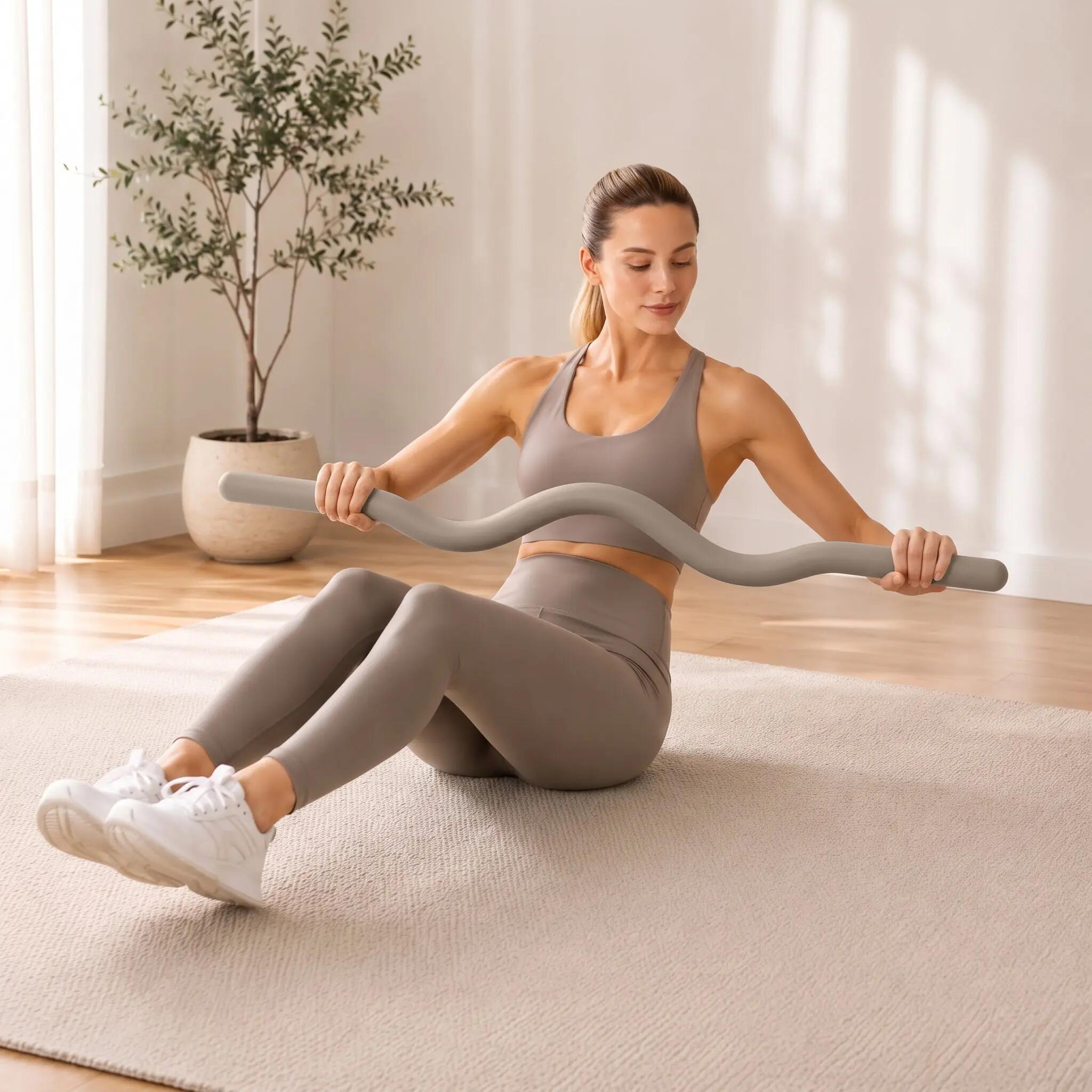 Pilates Barebell Beam - lange halter - 6,8 kg - Wood 6/6