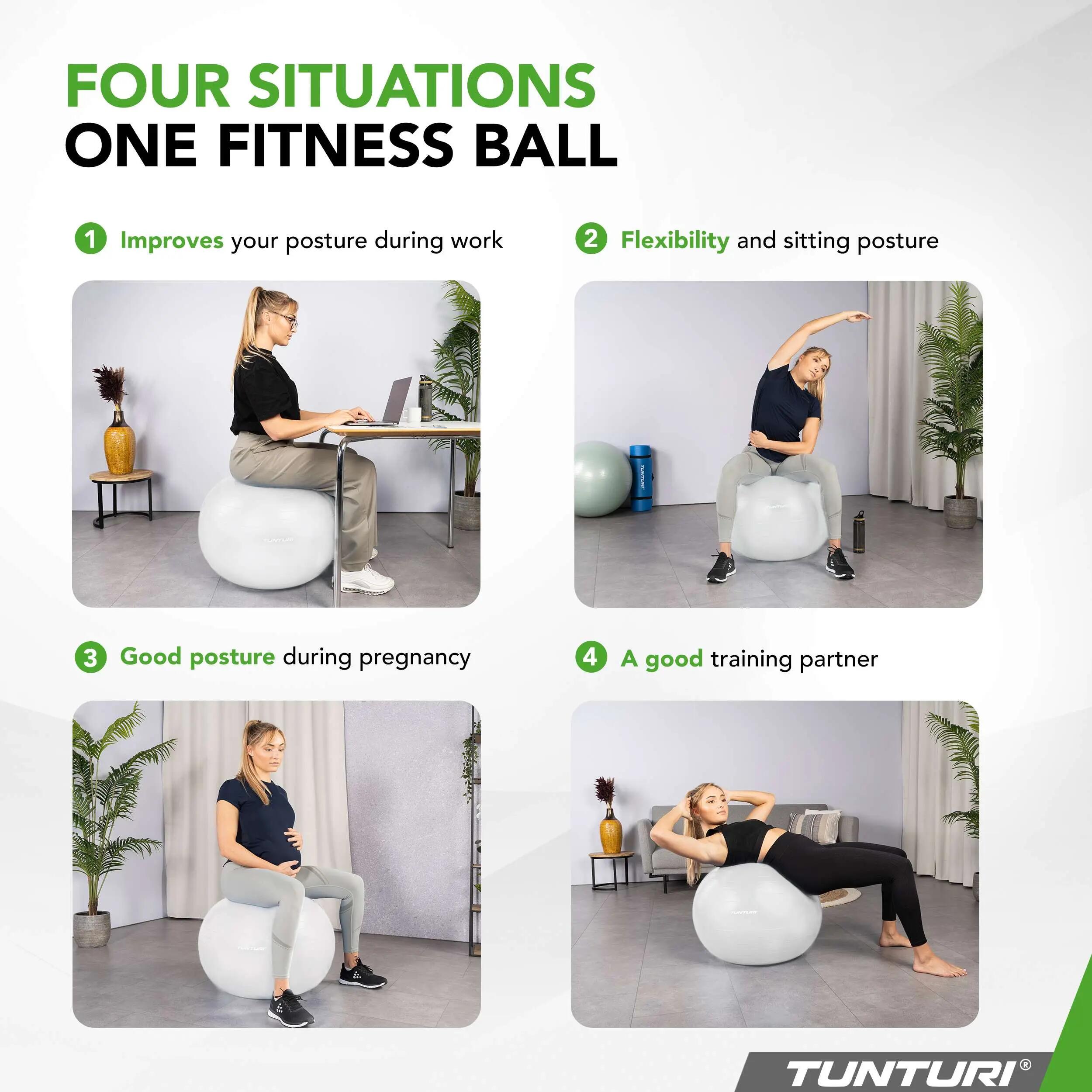 Gymball 55cm, Off-white, Anti Burst 3/7