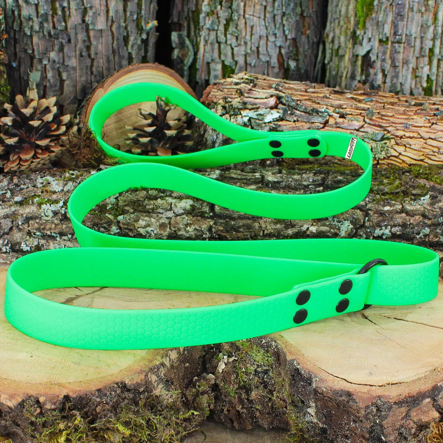 LAISSE CHIEN CANIHUNT MADE IN FRANCE HEXA 120CM LASSO VERT 2/3