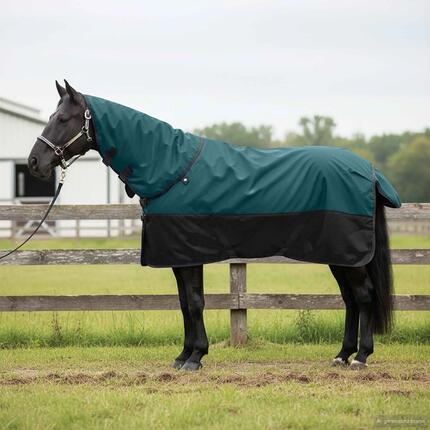Couverture imperméable cheval polyester VidaXL vert foncé