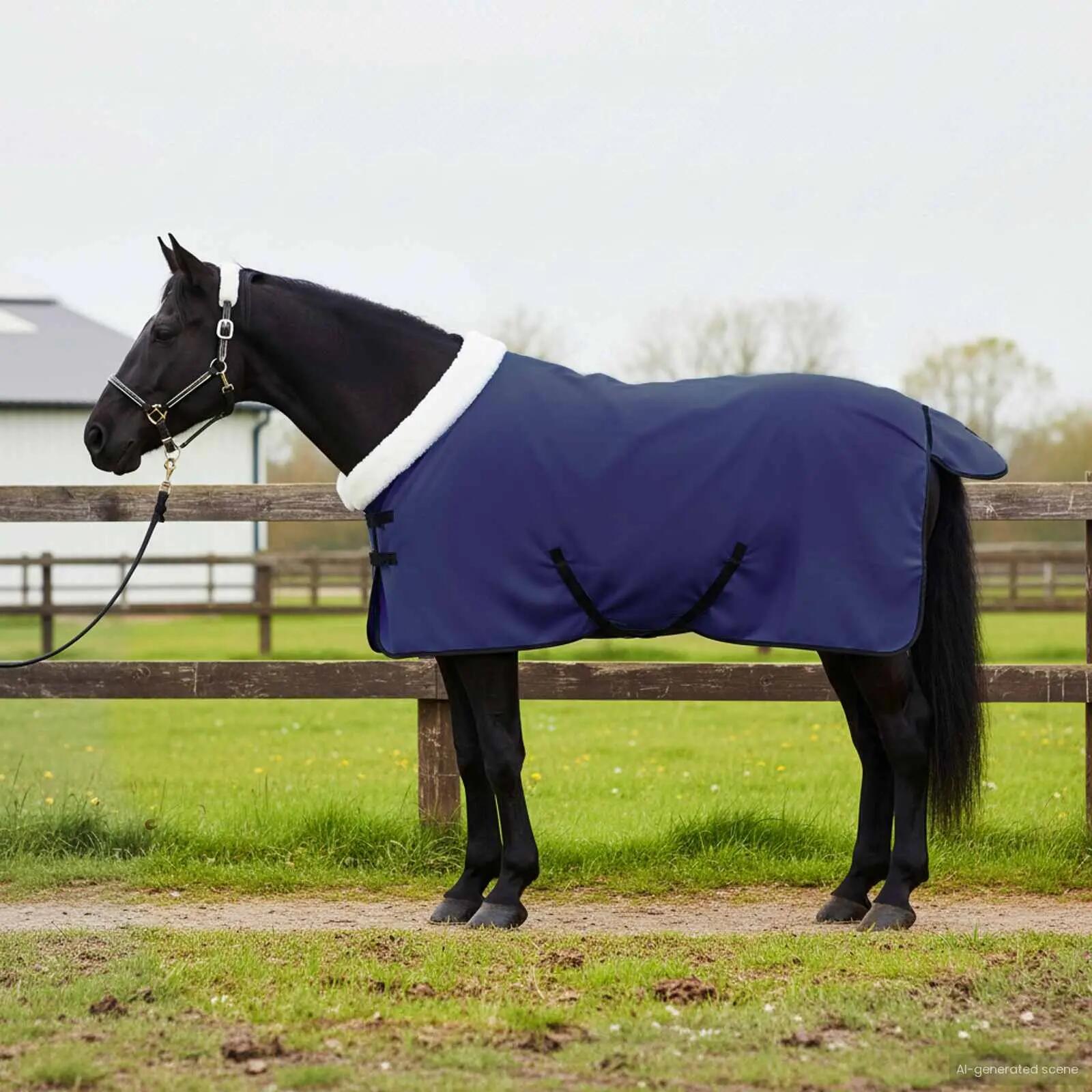Couverture polaire équitation vidaXL marine anti-vent 1/1