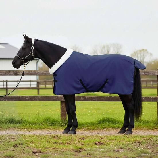 Couverture polaire équitation vidaXL marine anti-vent