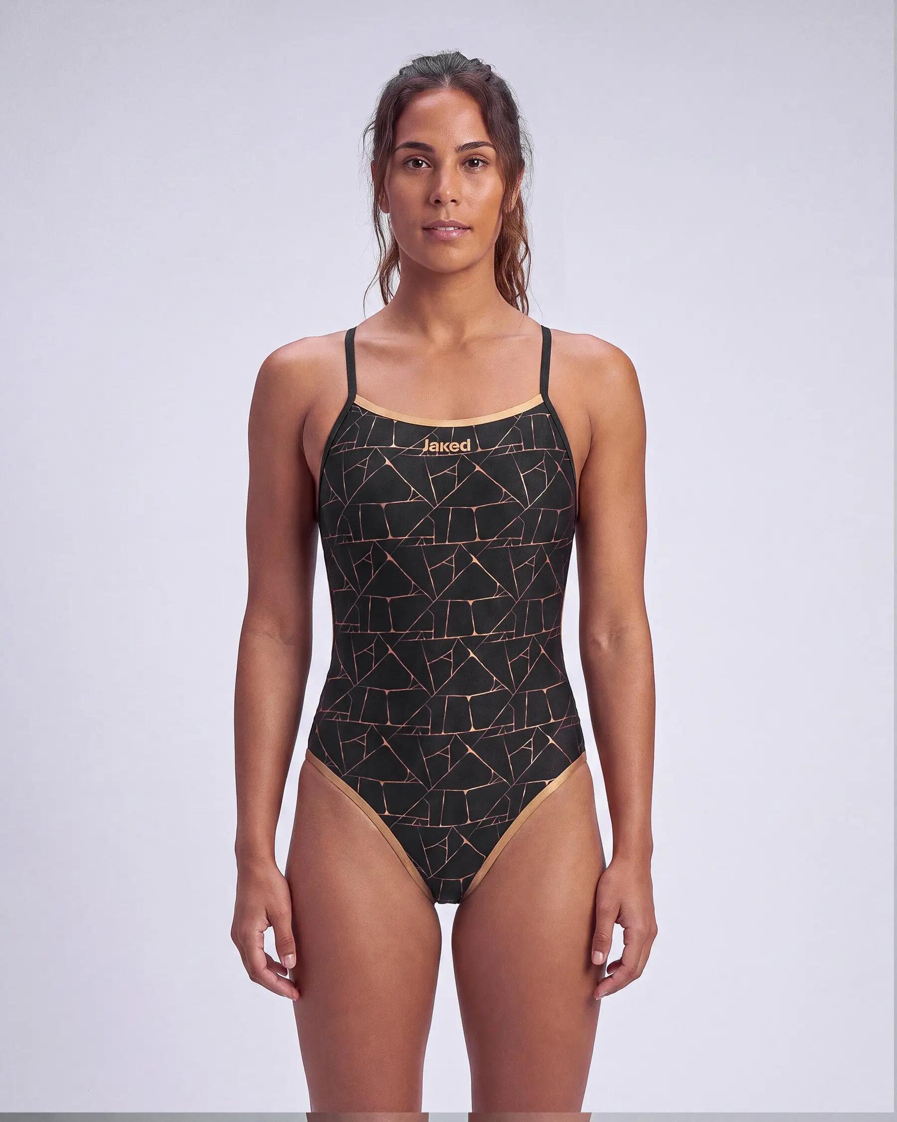 costume da piscina  nero da donna in mat. sintetico da nuoto 1/1