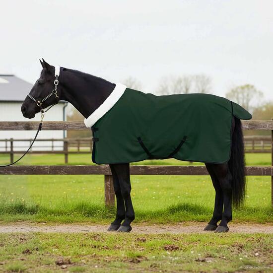 Couverture polaire cheval vert foncé VidaXL coupe-vent