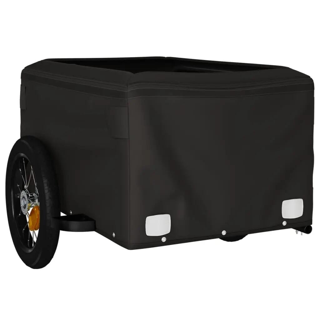 Remorque vélo vidaXL châssis fer 30 kg drapeau sécurité 5/5
