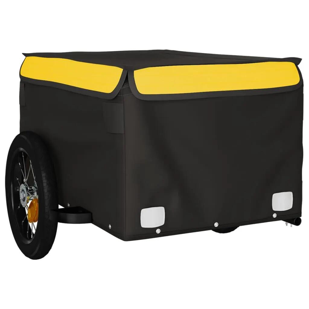 Remorque vélo vidaXL châssis fer 30 kg drapeau sécurité 4/5