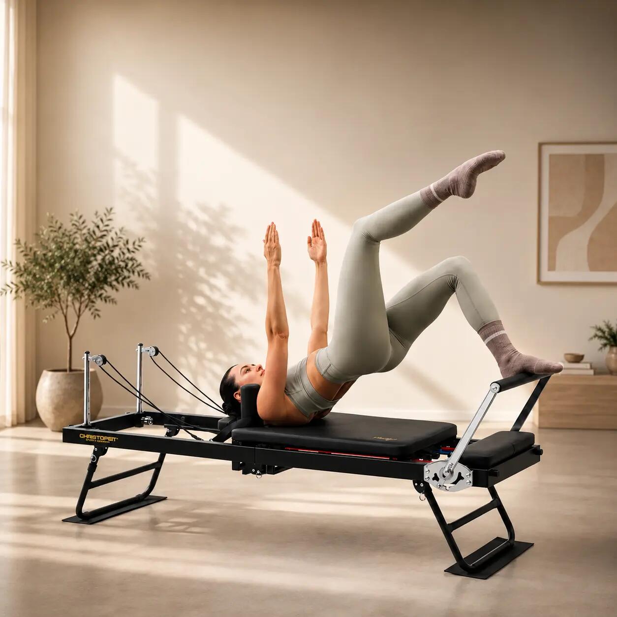 Pilates Reformer klappbar und hochwertig - Ganzkörpertraining - schwarz 8/9