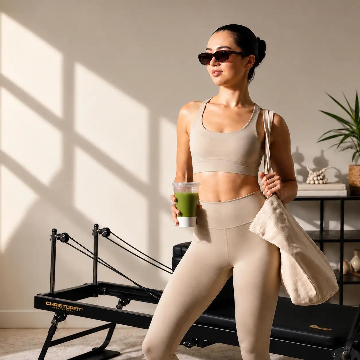 Pilates Reformer klappbar und hochwertig - Ganzkörpertraining - schwarz 5/9