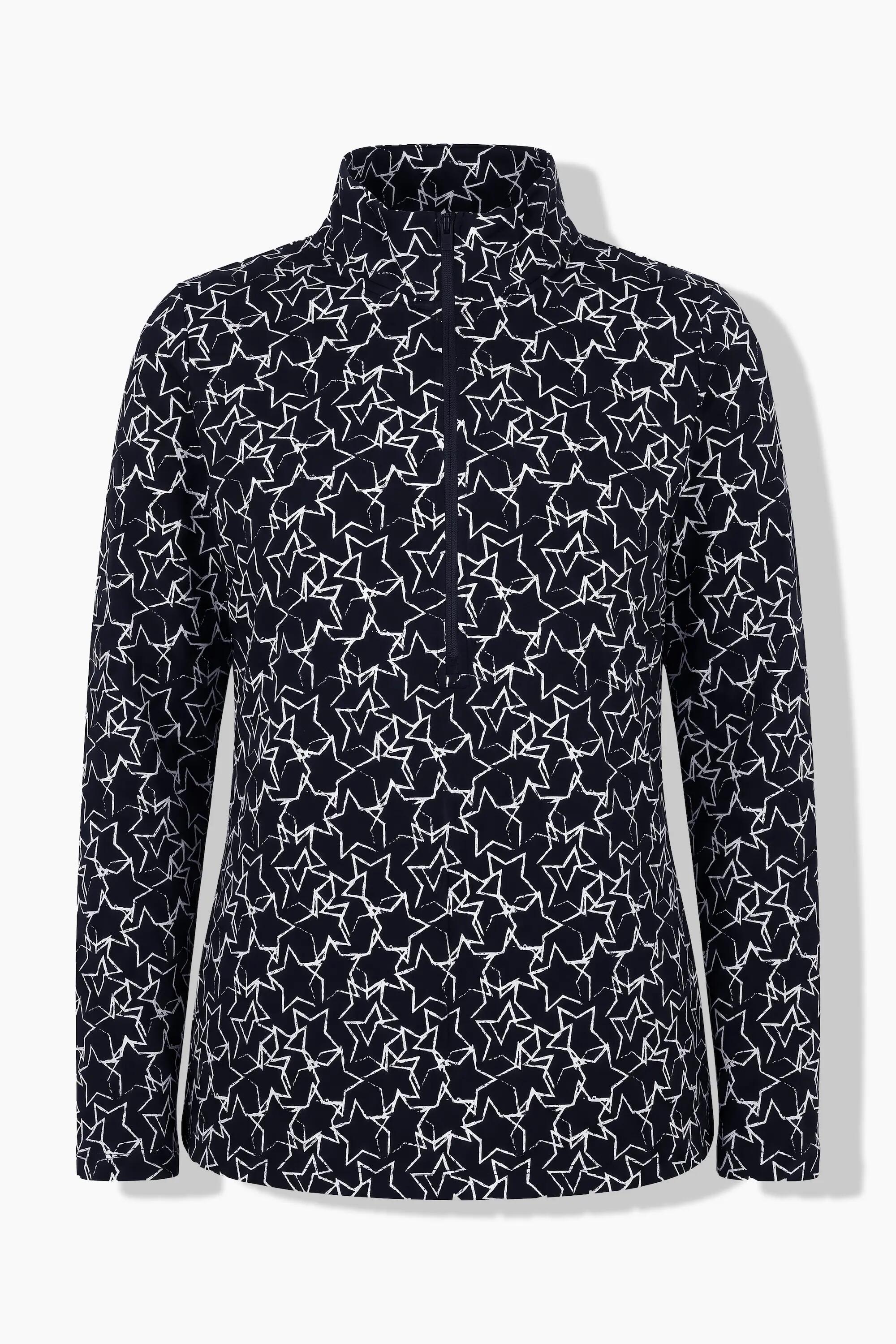 Femme T-shirt technique de ski motif étoiles col camionneur et manches longues 6/11