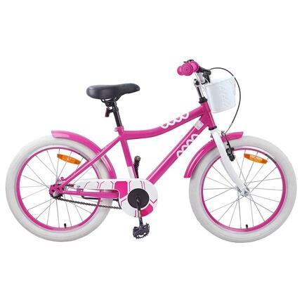 Vélo enfant 20 pouces VidaXL cadre acier freins V et contre-pédale rose