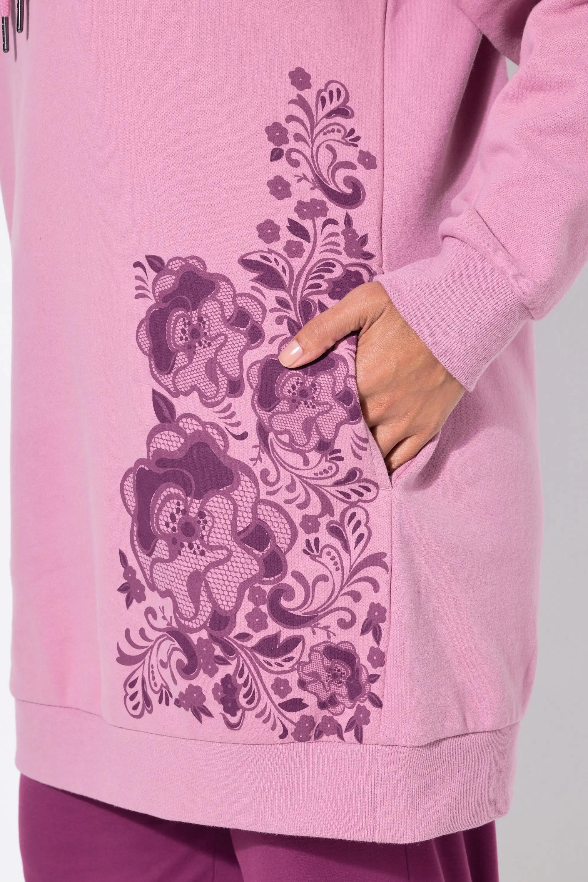 Damen Hoodie Blüte Oversized Kapuze Langarm 4/13