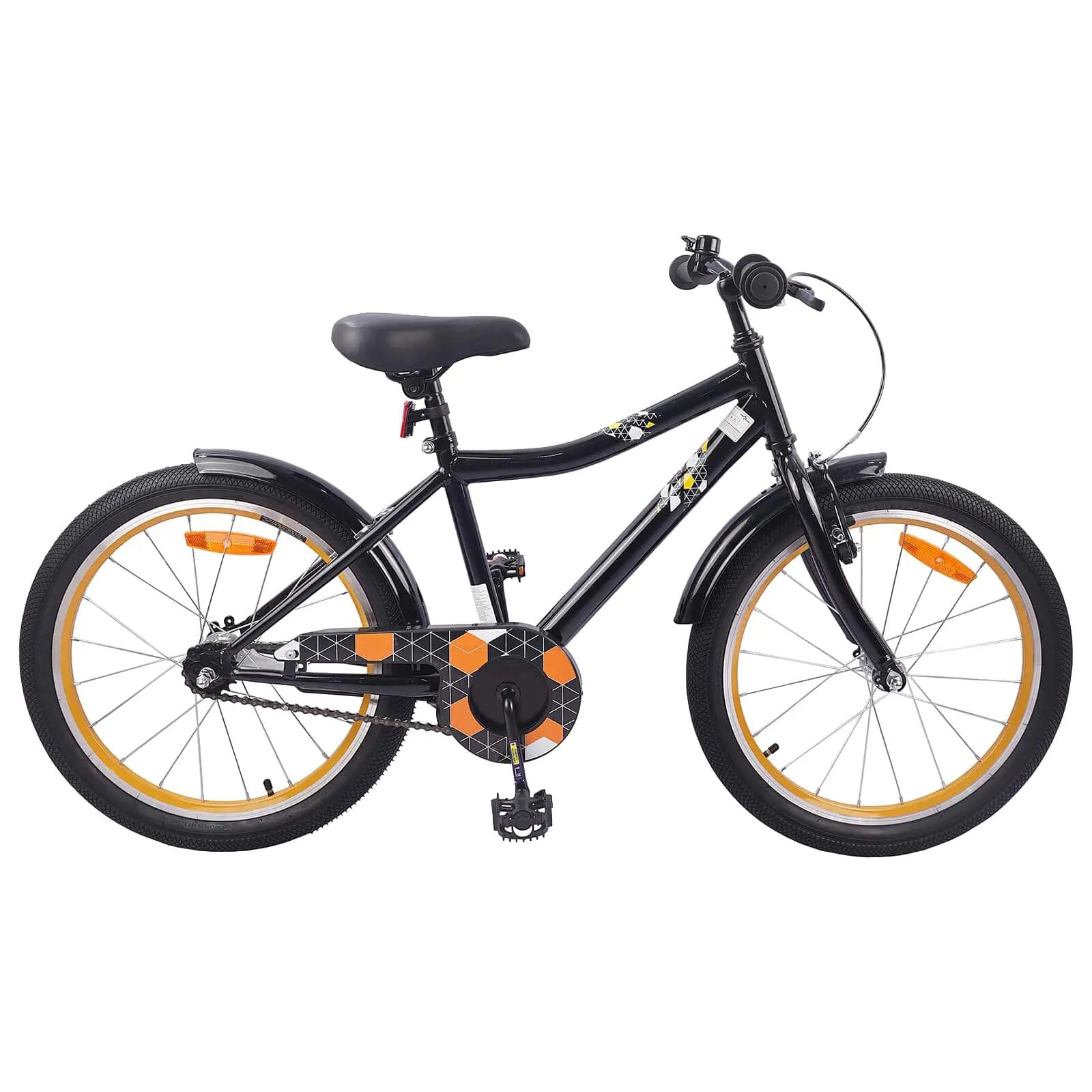Vélo enfant 20 pouces VidaXL cadre acier noir vitesses uniques 1/1