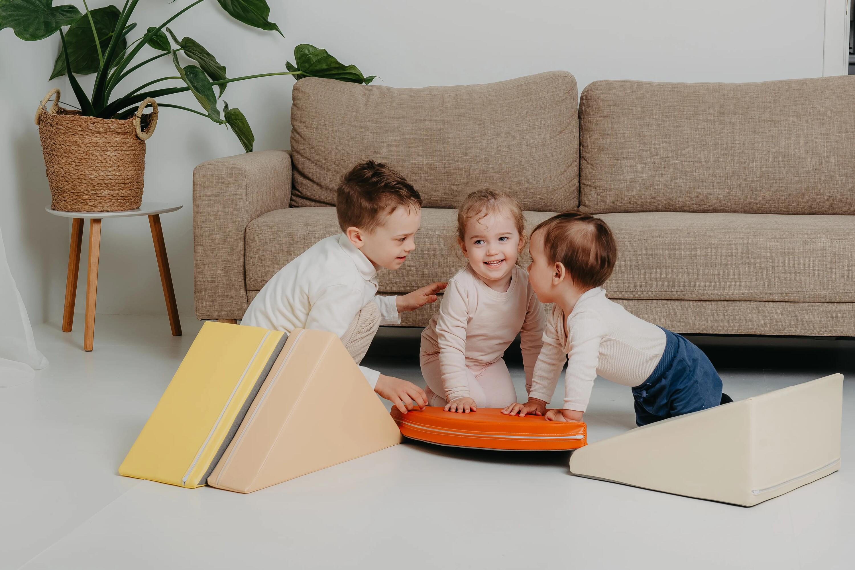 Set de motricité enfant avec tapis et blocs d’escalade, orange 3/12
