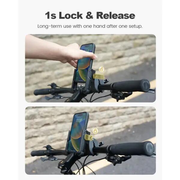 Support téléphone vélo Lamicall BP09 fixation guidon 360° 2/4