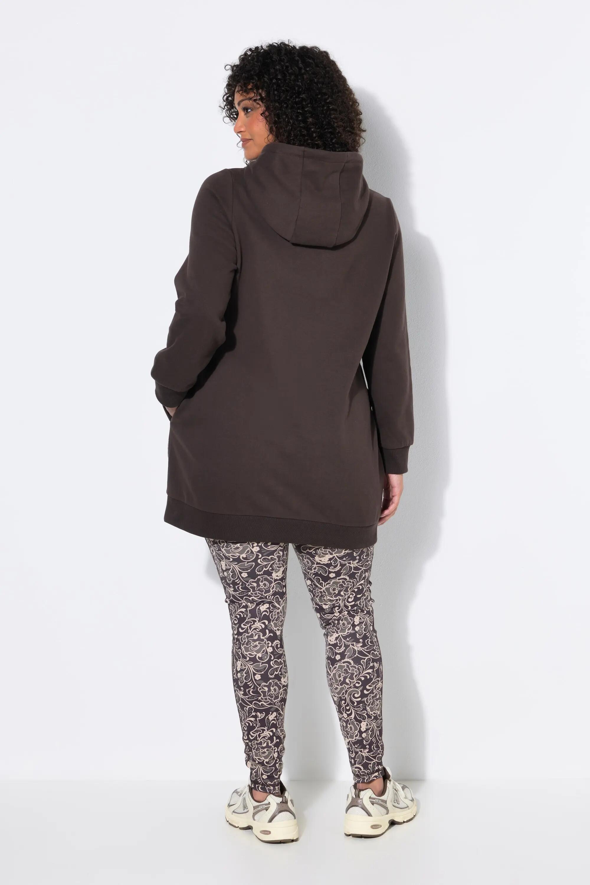 Femme Sweat-shirt oversize motif à fleurs capuche et manches longues 2/13