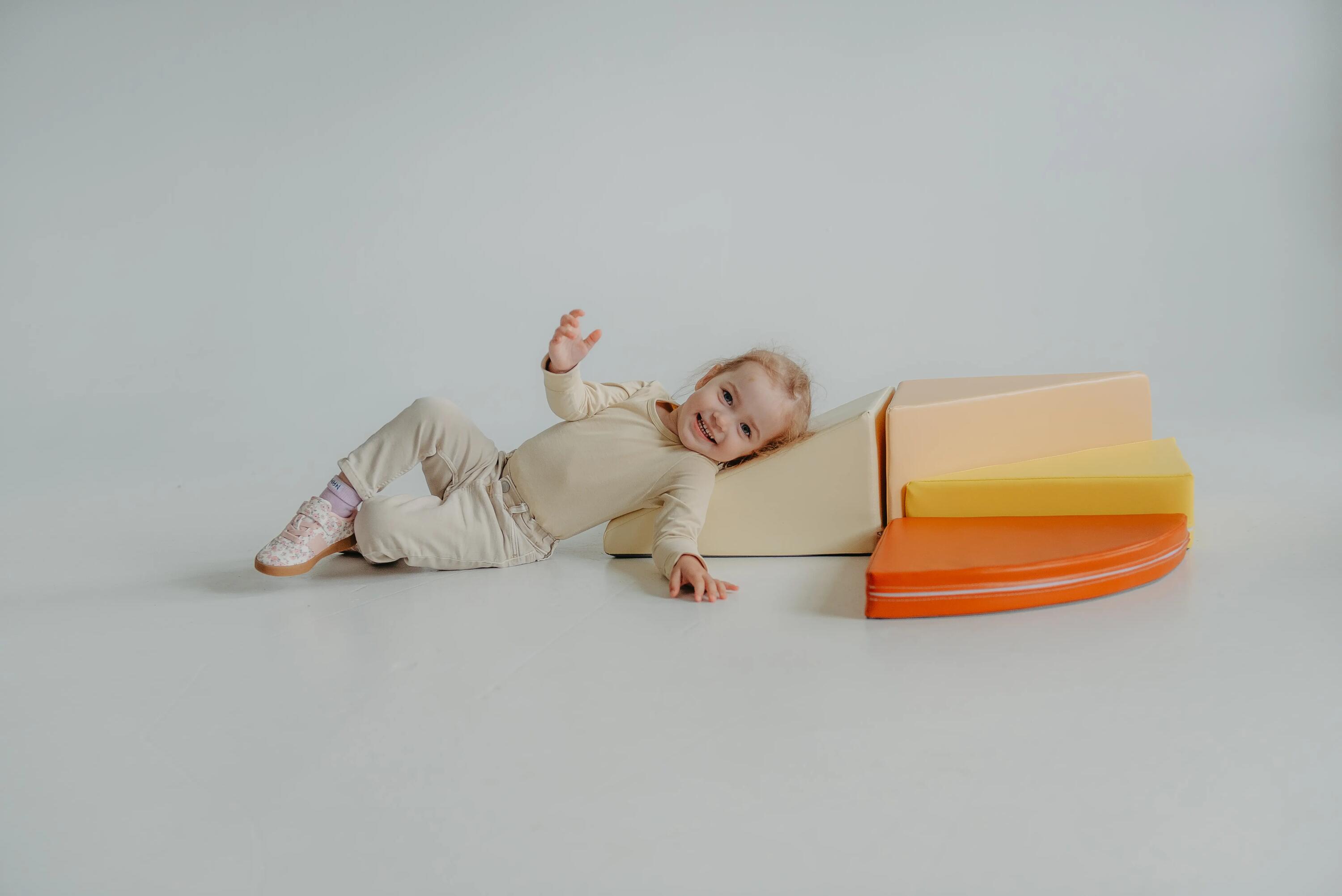 Set de motricité enfant avec tapis et blocs d’escalade, orange 10/12