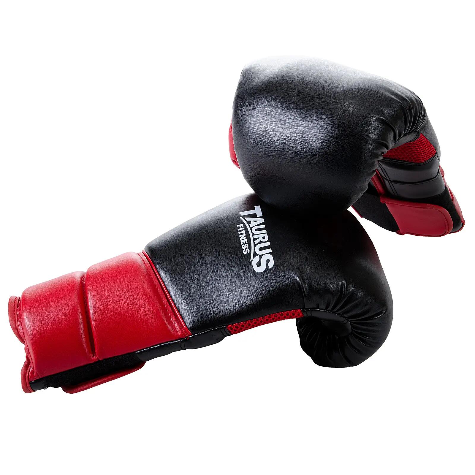Bokshandschoenen - Boksen - Taurus PU Deluxe - 12oz - Zwart/Rood 4/4